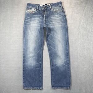 Diesel Kulter Jeans Men 31x27 Straight Leg Vintage Faded Whiskered Hemmed 00793‎
